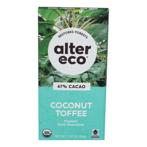 Alter Eco, Organic Dark Chocolate Cocoa Coconut Toffee, 2.82 Oz(Case Of 12)