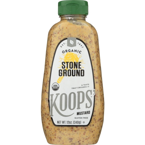 Koops, Mustard Stone Grnd Org, 12 Oz(Case Of 6)