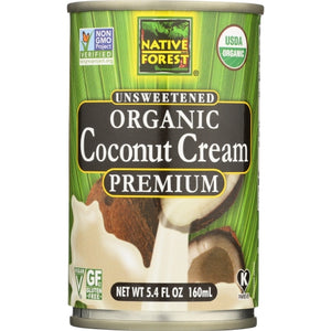 Native Forest, Organic Premium Coconut Cream Unsweetened, 5.4 Oz