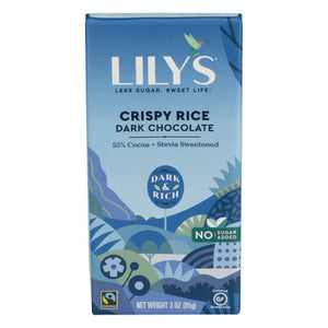 Lily's, Dark Chocolate With Stevia Crispy Rice, 3 Oz(Case Of 12)