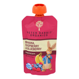 Peter Rabbit, Raspb Erry Banana & Blueberry Puree, 4 Oz(Case Of 10)