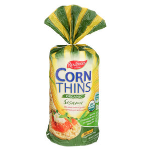 Real Foods, Organic Corn Thins  Sesame, 5.3 Oz(Case Of 6)