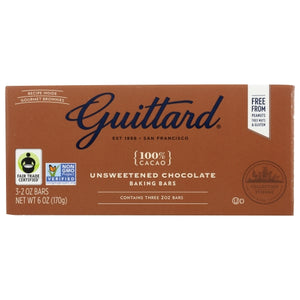 Guittard, Choc 100% Unswtnd, 6 Oz(Case Of 12)