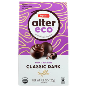 Alter Eco, Organic Classic Dark Truffles Dark Chocolate, 4.2 Oz(Case Of 8)