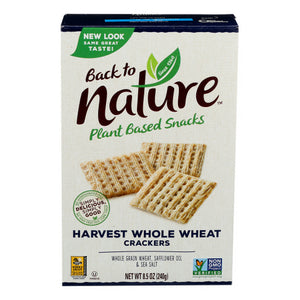 Back to Nature, Harvest Whole Wheat Crackers Sea Salt, 8.5 Oz(Case Of 12)