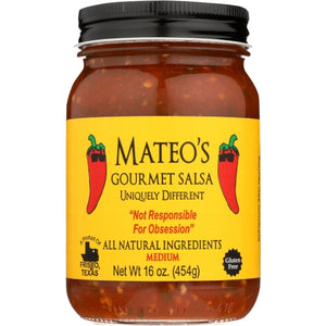Mateos Gourmet, Salsa Medm, 16 Oz(Case Of 6)