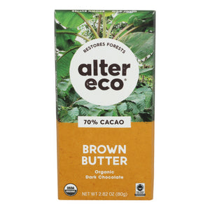 Alter Eco, Organic Deep Dark Chocolate Salted Brown Butter, 2.82 Oz(Case Of 12)