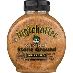 Inglehoffer, Mustard Sqz Stone Grnd, 10 Oz(Case Of 6)