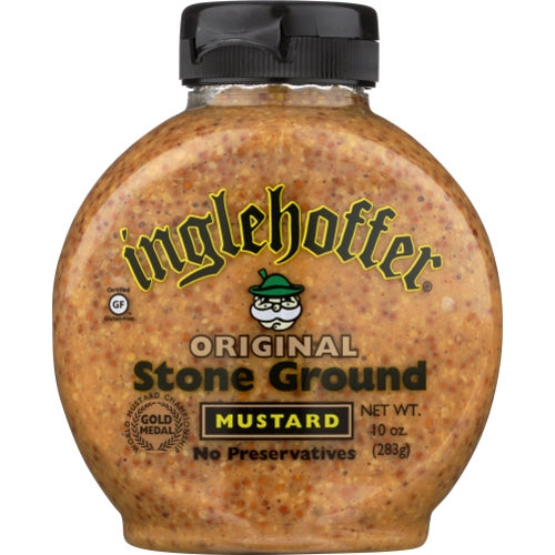 Inglehoffer, Mustard Sqz Stone Grnd, 10 Oz(Case Of 6)