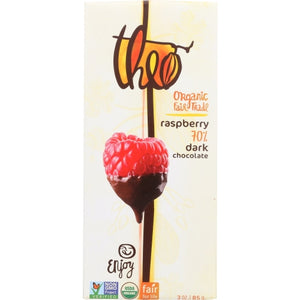 Theo Chocolate, Organic Dark Chocolate Bar Raspberry, 3 Oz(Case Of 12)