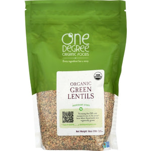 One Degree, Lentils Green Org, Case of 6 X 16 Oz