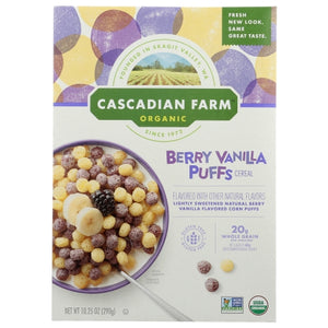 Cascadian Farm, Cereal Berry Vanilla Puff, 10.25 Oz(Case Of 12)
