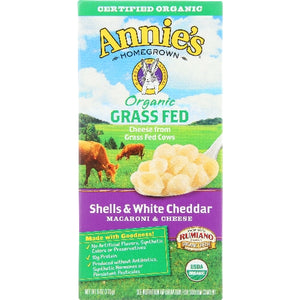 Annie's Homegrown, Organic Shells White Cheddar Macaroni Cheese, 6 Oz(Case Of 12)