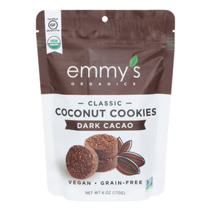 Emmysorg, Dark Cacao Coconut Cookies, 6 Oz(Case Of 8)