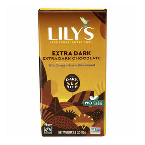 Lily's, Dark Chocolate With Stevia Extra Dark, 2.8 Oz(Case Of 12)