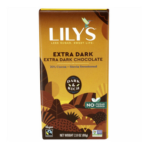 Lily's, Dark Chocolate With Stevia Extra Dark, 2.8 Oz(Case Of 12)