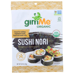 Gimme, Organic Roasted Seaweed Sushi Nori Wraps, 0.81 Oz