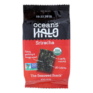 Ocean's Halo, Sriracha Seaweed Snack, 0.14 Oz(Case Of 12)