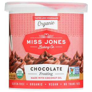 Miss Jones Baking Co, Organic Frosting Gluten Free Chocolate, 11.29 Oz(Case Of 6)
