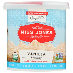 Miss Jones Baking Co, Organic Frosting Gluten Free Vanilla, 11.29 Oz(Case Of 6)