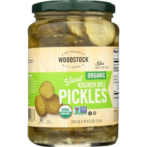 Woodstock Farms, Organic Sliced Dill Pickle, 24 Oz(Case Of 6)