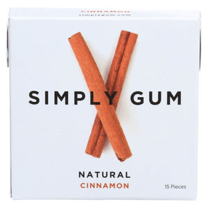 Simplygum, All Natural Gum  Cinnamon, 15 Count(Case Of 12)