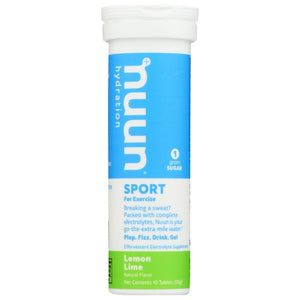Nuun, Sport Hydration Single Tube Lemon Lime, 10 Tabs(Case Of 8)