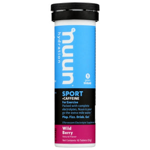 Nuun, Sport Plus Caffeine Hydration Single Tube Wild Berry, 10 Tabs