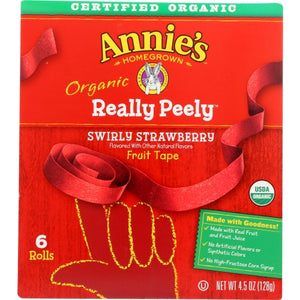 Annie's Homegrown, Organic Fruit Tape Swirly Strawberry, 4.5 Oz(Case Of 8)