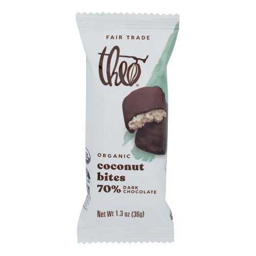 Theo Chocolate, Organic Classic Dark Chocolate Coconut Bites, 1.3 Oz(Case Of 12)