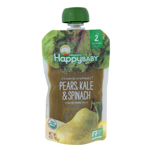 Happy Baby Food, Clearly Crafted Apples Kale And Avocados Stage-2, 4 Oz(Case Of 16)