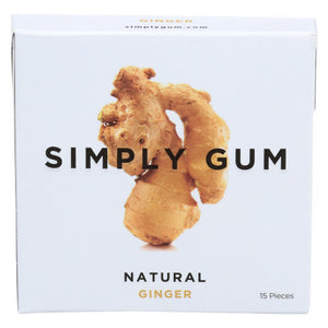 Simplygum, All Natural Gum  Ginger, 15 Count(Case Of 12)