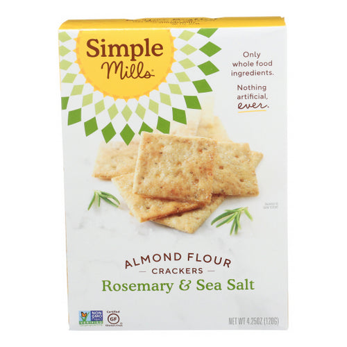 Simple Mills, Almond Flour Crackers Gluten Free Rosemary And Sea Salt, 4.25 Oz(Case Of 6)