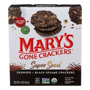 Mary's Gone Crackers, Super Seed Crackers Seaweed And Black Sesame, 5.5 Oz(Case Of 6)