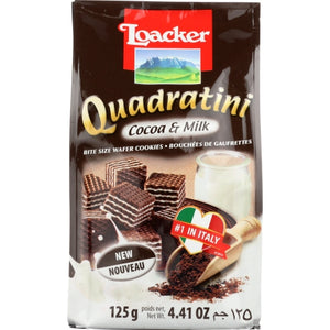 Loacker, Quadratini Cocoa & Milk, 4.41 Oz(Case Of 6)