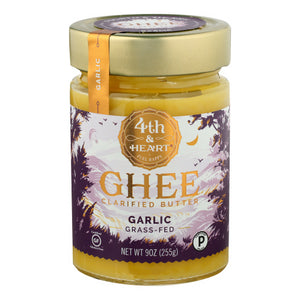 4th & Heart, Natural California Garlic Ghee Butter, 9 Oz(Case Of 6)