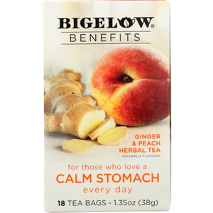 Bigelow, Ginger And Peach Herbal Tea, 1.35 Oz(Case Of 6)
