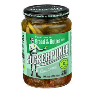 Suckerpunch, Spicy Bread N' Better Gourmet Pickles, 24 Oz(Case Of 6)