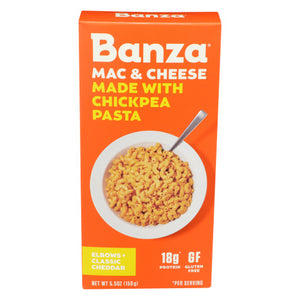 Banza, Mac And Cheddar Cheese Chickpea Pasta, 5.5 Oz(Case Of 6)