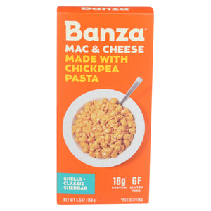 Banza, Chickpea Pasta Mac And Cheese Shells And Classic Cheddar, 5.5 Oz