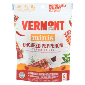 Vermont Smoke, Mini Stick  Uncured Pepper, 3 Oz(Case Of 8)