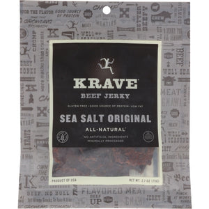 Krave Pure Foods, Jerky Beef Sea Salt, 2.7 Oz(Case Of 8)
