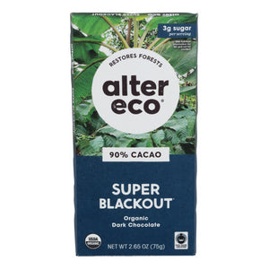 Alter Eco, Super Blackout Organic Chocolate Bar, 2.65 Oz(Case Of 12)