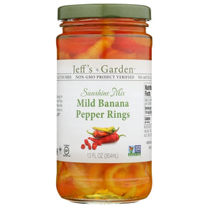 Jeff's GardenPatak, Peppers Banana Mild Slcd, 12 Oz(Case Of 6)