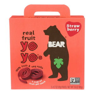 Bear Yoyo, Real Fruit Yoyos  Strawberry, 3.5 Oz(Case Of 6)