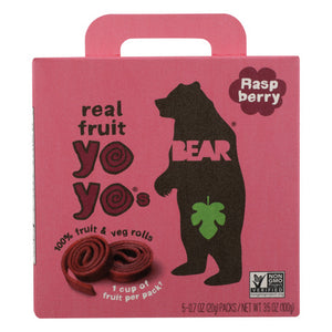 Bear Yoyo, Real Fruit Yoyo Snack  Raspberry, 3.5 Oz(Case Of 6)