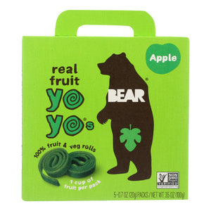 Bear Yoyo, Real Fruit Yoyo Snack  Apple, 3.5 Oz(Case Of 6)