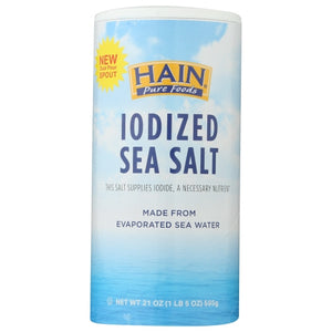 Hain Pure Foods, Salt Iodized, 21 Oz(Case Of 8)