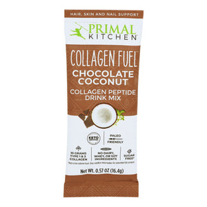 Primal Kitchen, Packet Chocolate Coconut Collagen Protein Chocolate Coconut, 0.58 Oz(Case Of 12)