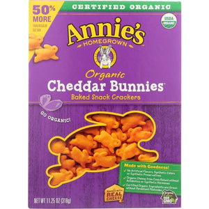 Annie's Homegrown, Organic Cheddar Bunnies Baked Crackers, 11.25 Oz(Case Of 6)